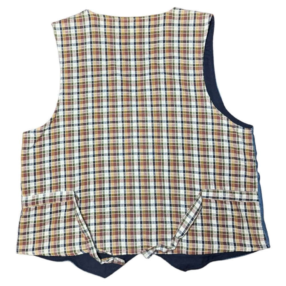Studio Collection Patchwork Embroidered Animal Mixed Media Vintage Fall Vest - Picture 11 of 13